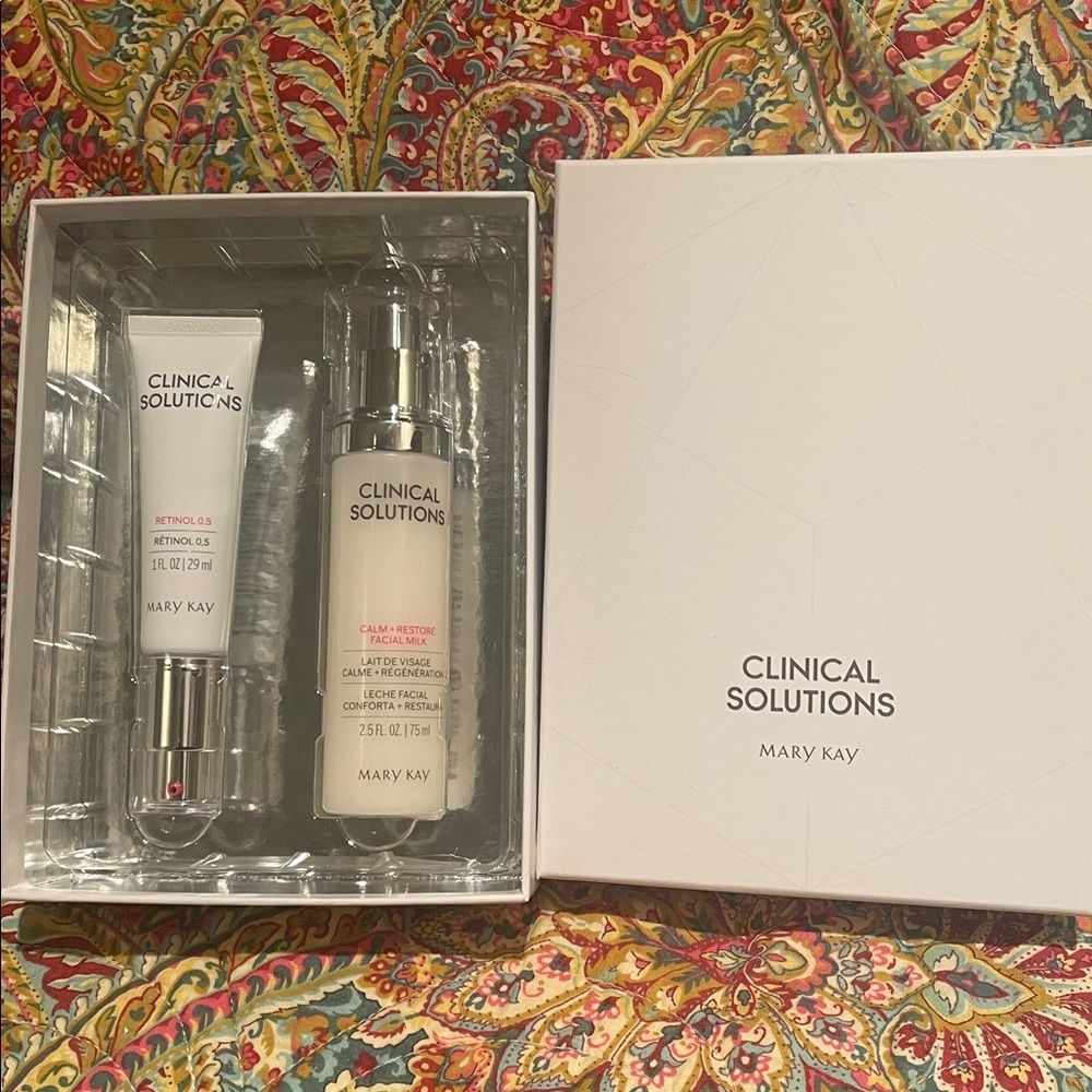 Nib Mary Kay CLINICAL SOLUTIONS Set Retinol 0.5, Calm + Restore Milk, New In Box